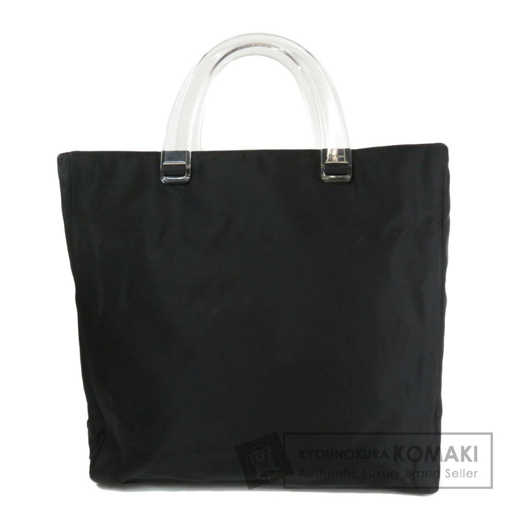 Prada Tessuto nylon tote bag clear acrylic handles
